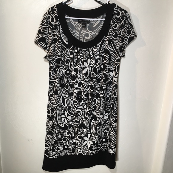 Connected Paisley Dress size 8 Black White - Picture 1 of 4
